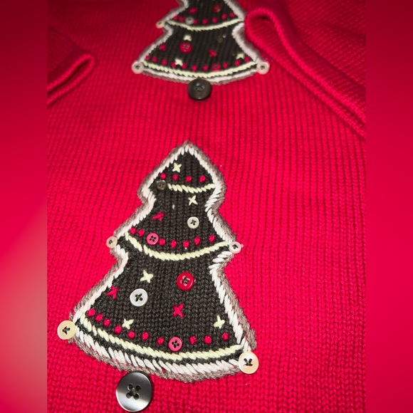 XL NEW Christopher & Banks Gingerbread Cookie Embroidered Tree Christmas Sweater - Picture 6 of 10